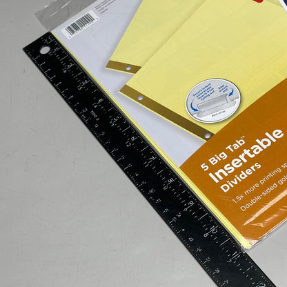 AVERY (12-PACK) Insertable Big Tab Dividers 3-Hole 5-Set Double-Sided Buff 11109