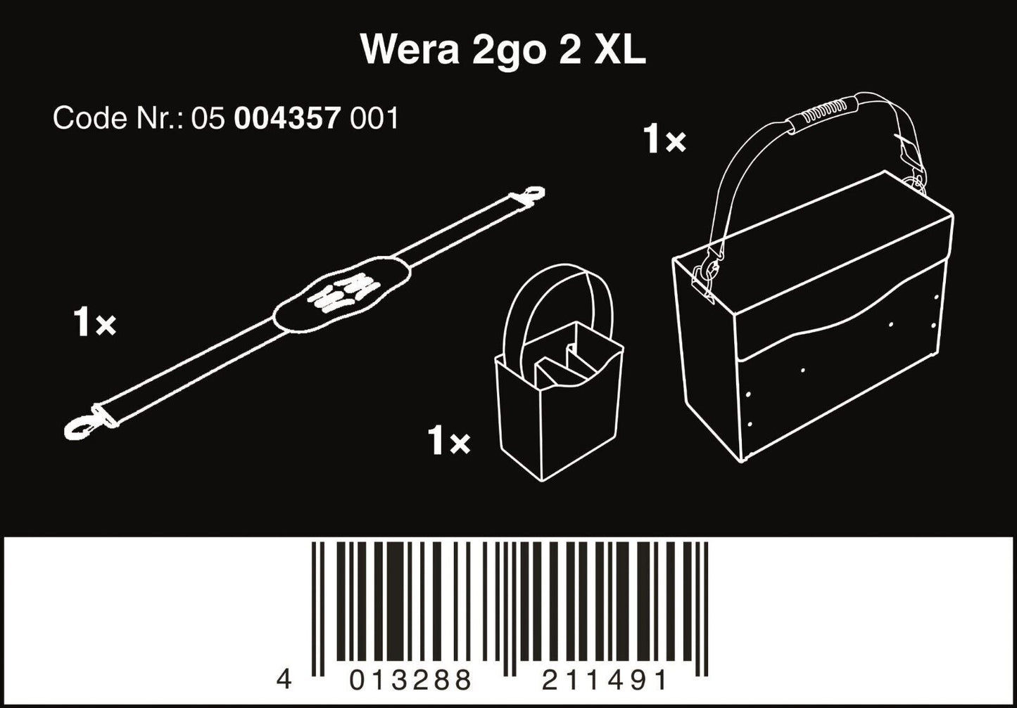Wera 2go 2XL Tool Container 2 Pieces 05004357001