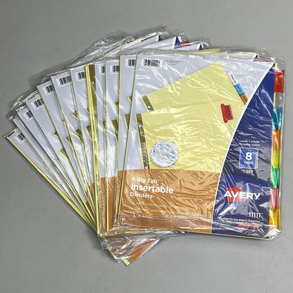 AVERY (12-PACK) Insertable Big Tab Dividers 3-Hole 8-Set Double-Sided Buff 11111