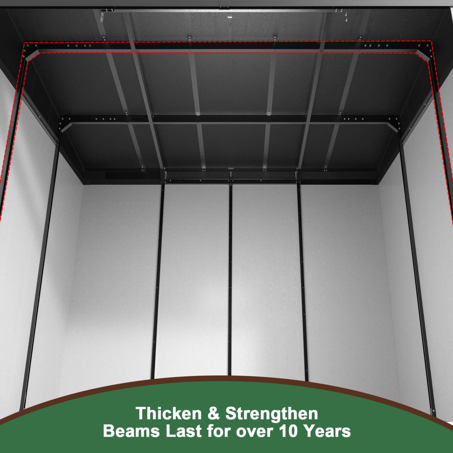 [07X10FT] Alora Heavy-Duty Weather-Resistant Steel-Reinforced Plastic Storage Shed With Floor (SAK93148)