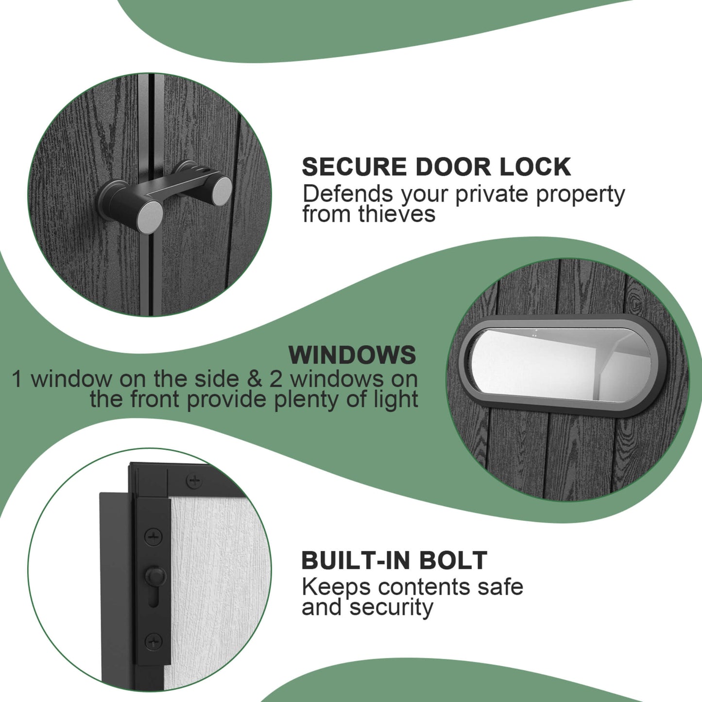[07X10FT] Alora Heavy-Duty Weather-Resistant Steel-Reinforced Plastic Storage Shed With Floor (SAK93148)