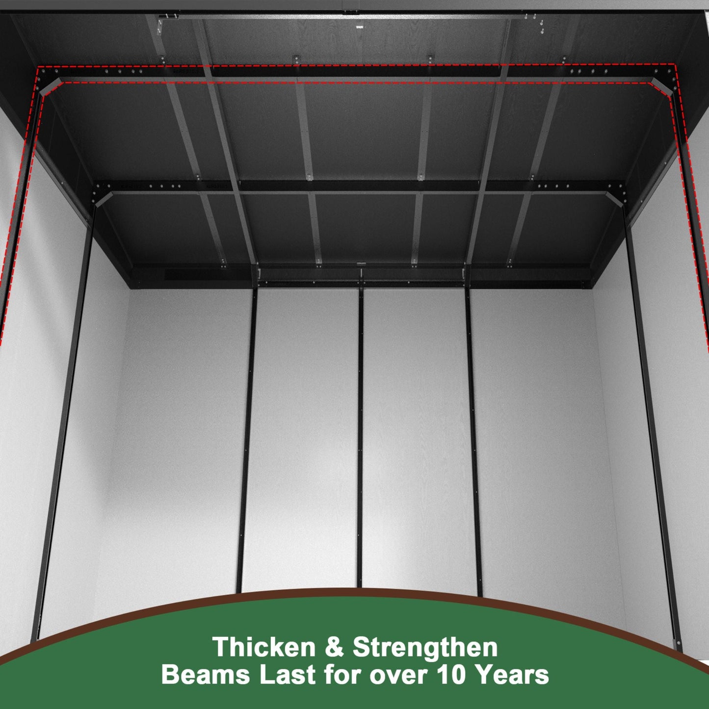 [07X10FT] Alora Heavy-Duty Weather-Resistant Polypropylene Storage Shed With Floor And Reinforced Steel Frame (SAK67455)