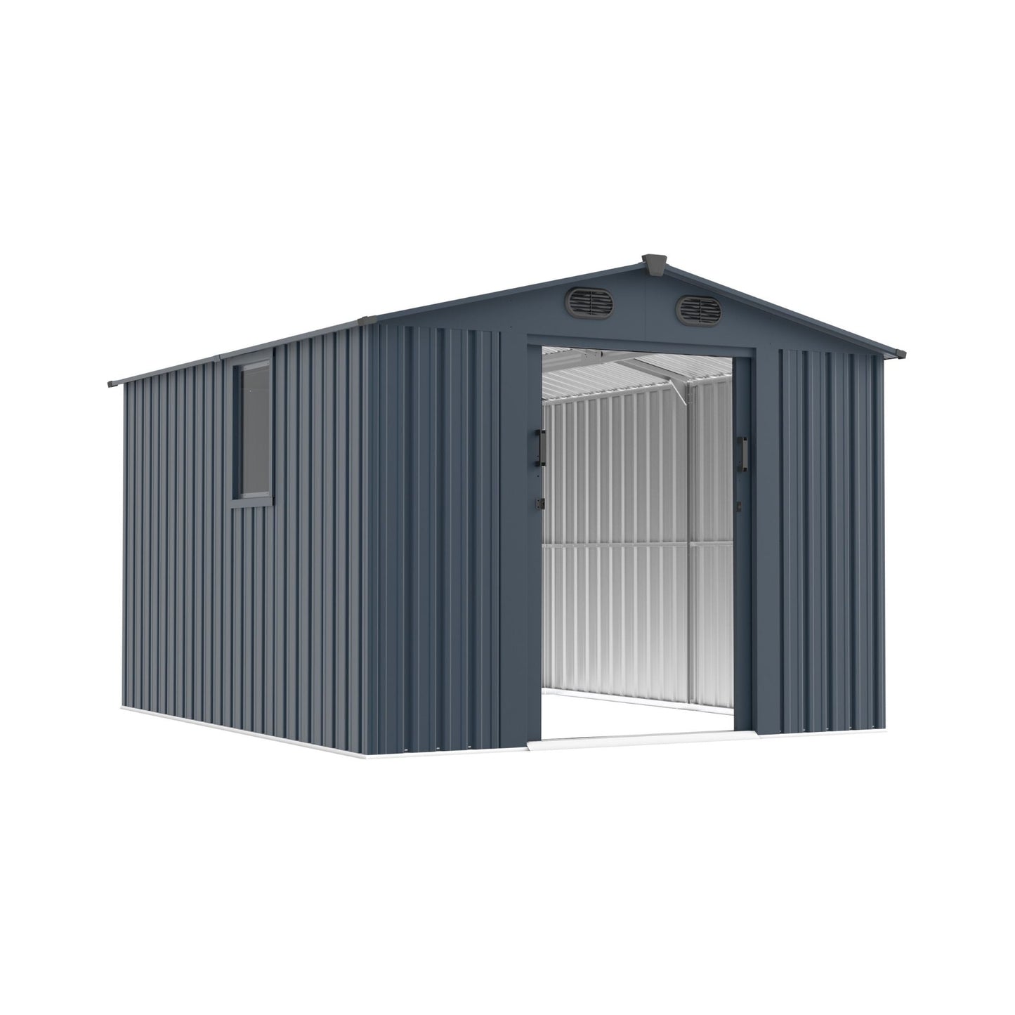 [08X10FT] Large Outdoor Metal Backyard Garden Storage Tool Shed With Window And Lockable Doors (SAK68140)