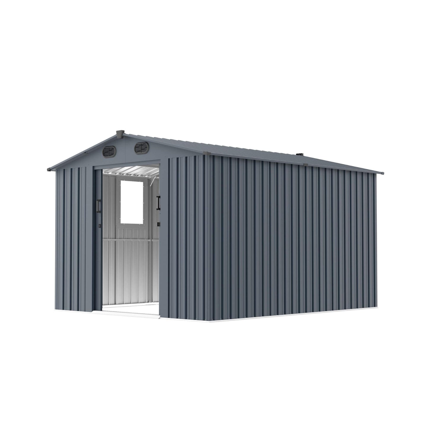[08x10FT] Alora Large Outdoor Metal Storage Tool Shed With Window And Lockable Doors (SAK32987)