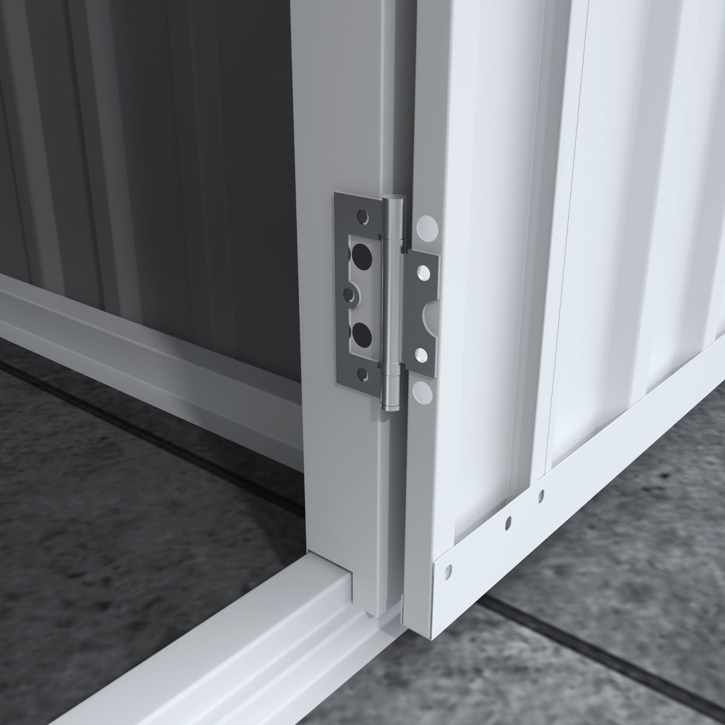 [08X10FT] Alora Outdoor Garden Tool Shed With Thickened Galvanized Steel, Sloped Roof, Vents And Double Lockable Doors (SAK66582)