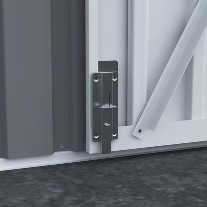 [08X10FT] Alora Outdoor Garden Tool Shed With Thickened Galvanized Steel, Sloped Roof, Vents And Double Lockable Doors (SAK66582)