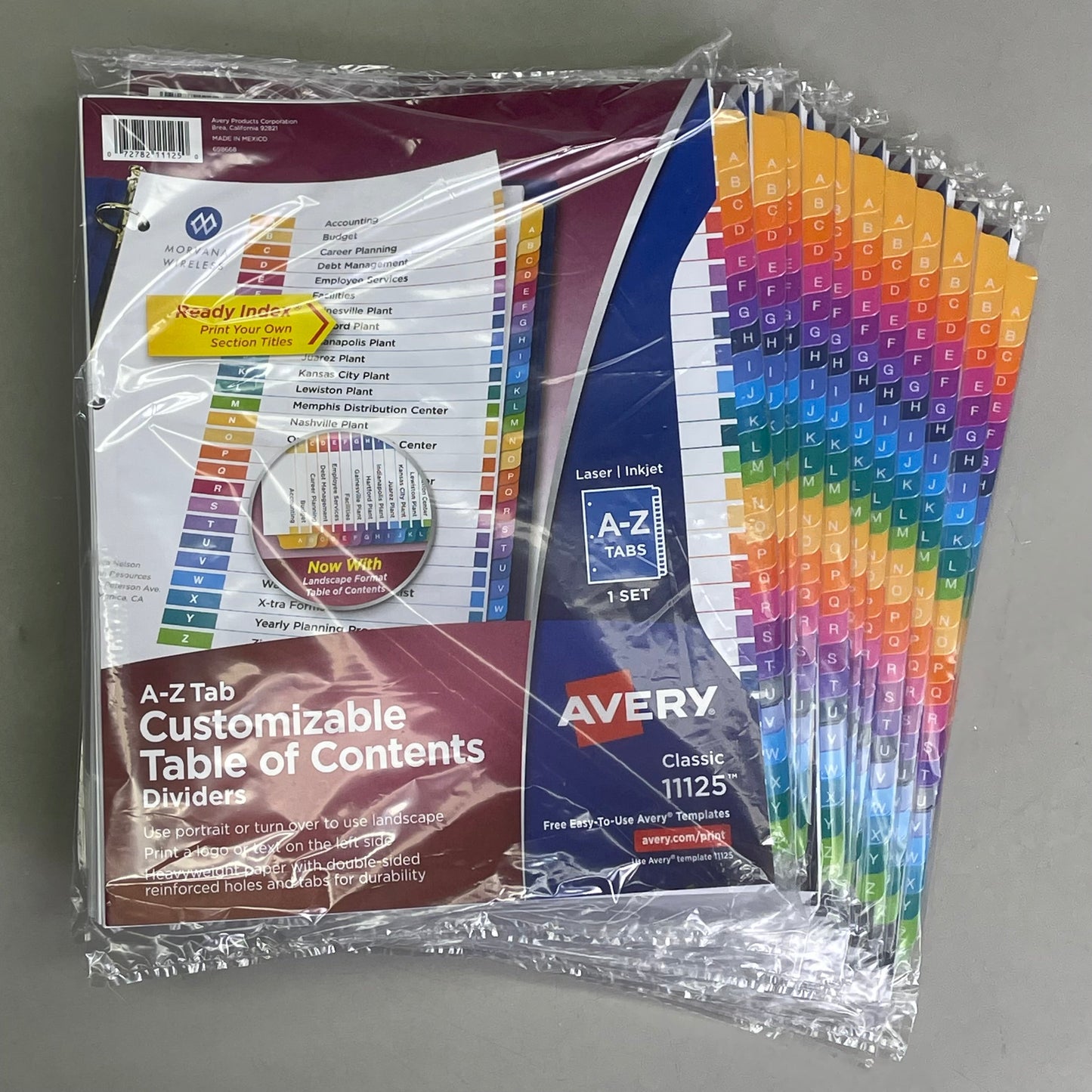 AVERY (12-PACK) A-Z Tab Dividers Customizable TOC Ready Index Multicolor 11125