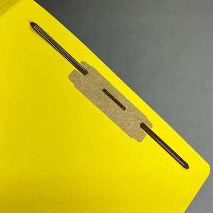 SMEAD (50 PACK) End-Tab Folders w/ Fasteners Straight Cut Letter Sz Yellow 25940