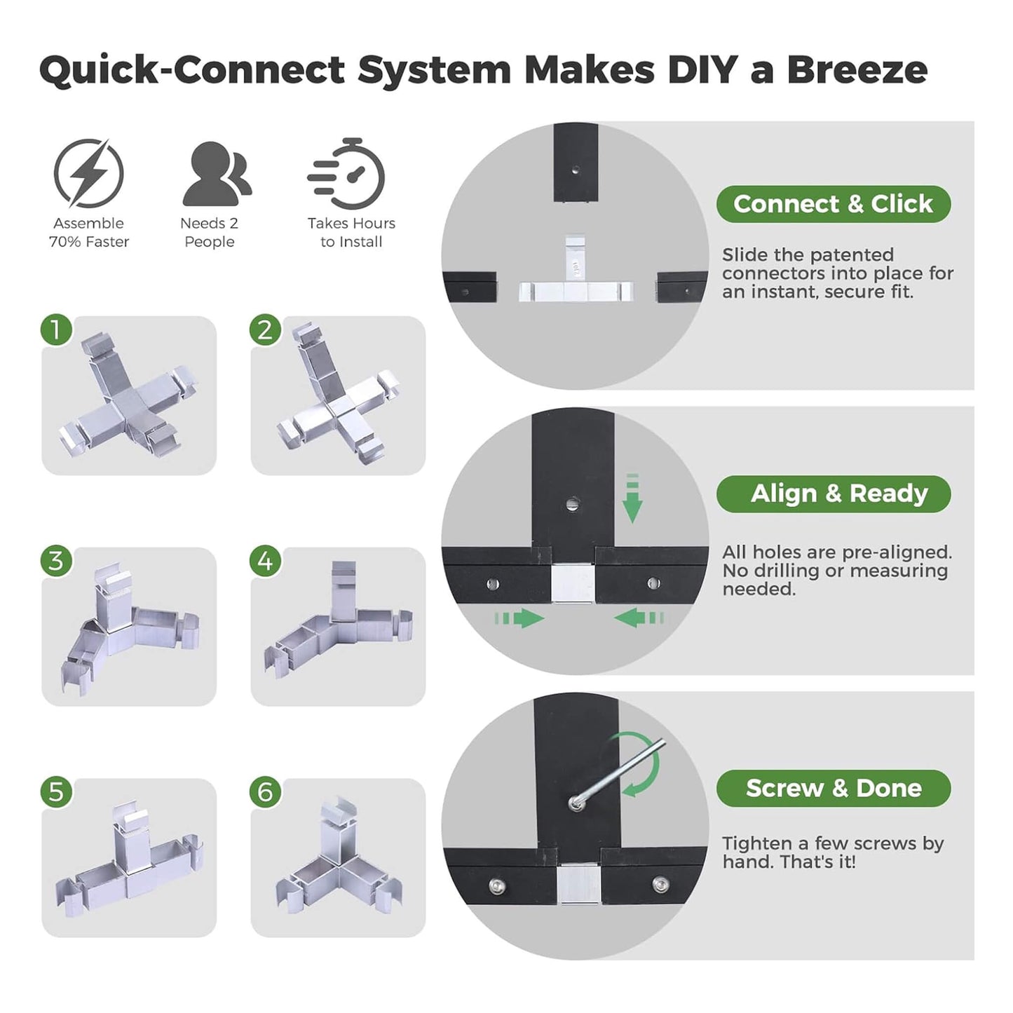 [10X32FT] Heavy-Duty Outdoor Aluminum Polycarbonate Greenhouse With Roof Vents And Swing Doors, 4MM (SAK10483)