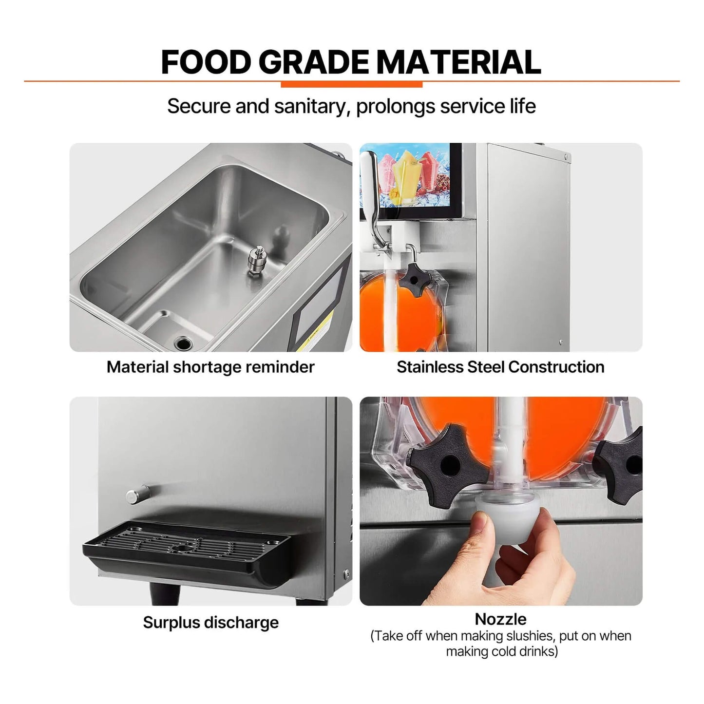 12L Commercial Single Tank Stainless Steel Slushy Machine With Touchscreen (SAK35871)