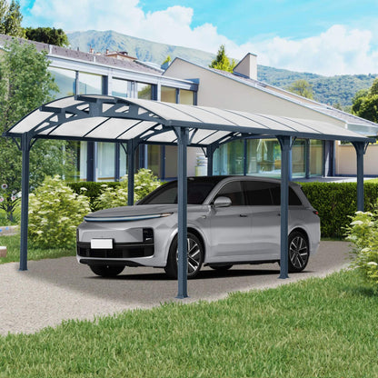 [12X16FT] Alora Large Outdoor Aluminum Arch Carport With Polycarbonate Panels (SAK65820)