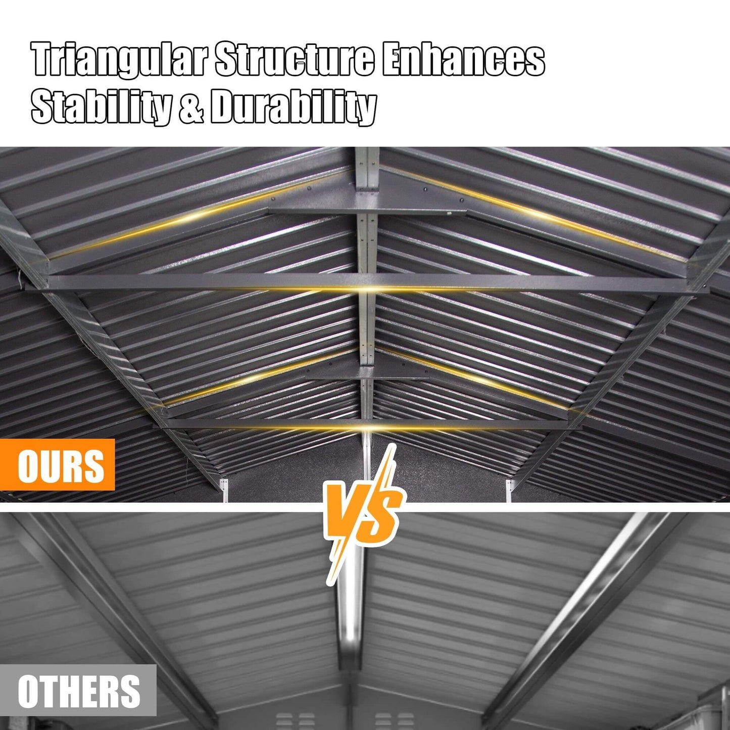 Extra-Large Outdoor Heavy-Duty Metal Garage Shed With Lockable Doors (SAK14093)