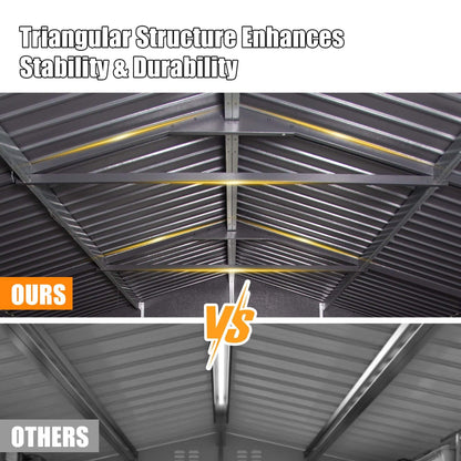 Extra-Large Outdoor Heavy-Duty Metal Garage Shed With Lockable Doors (SAK14093)