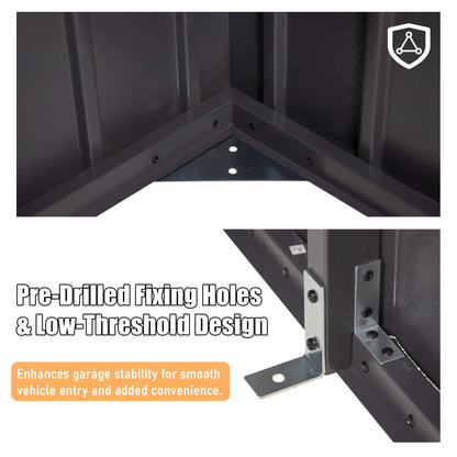 Extra-Large Outdoor Heavy-Duty Metal Garage Shed With Lockable Doors (SAK14093)