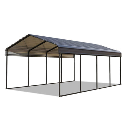 [12X25FT] Alora Heavy Duty Extra Large Multi Vehicle Carport Kit With Galvanized Steel Roof (SAK37514)