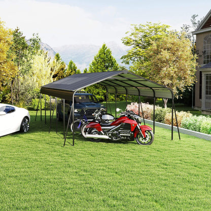 [13X26FT] Alora Heavy-Duty Weather-Resistant Outdoor Carport With Protective Film (SAK82451)