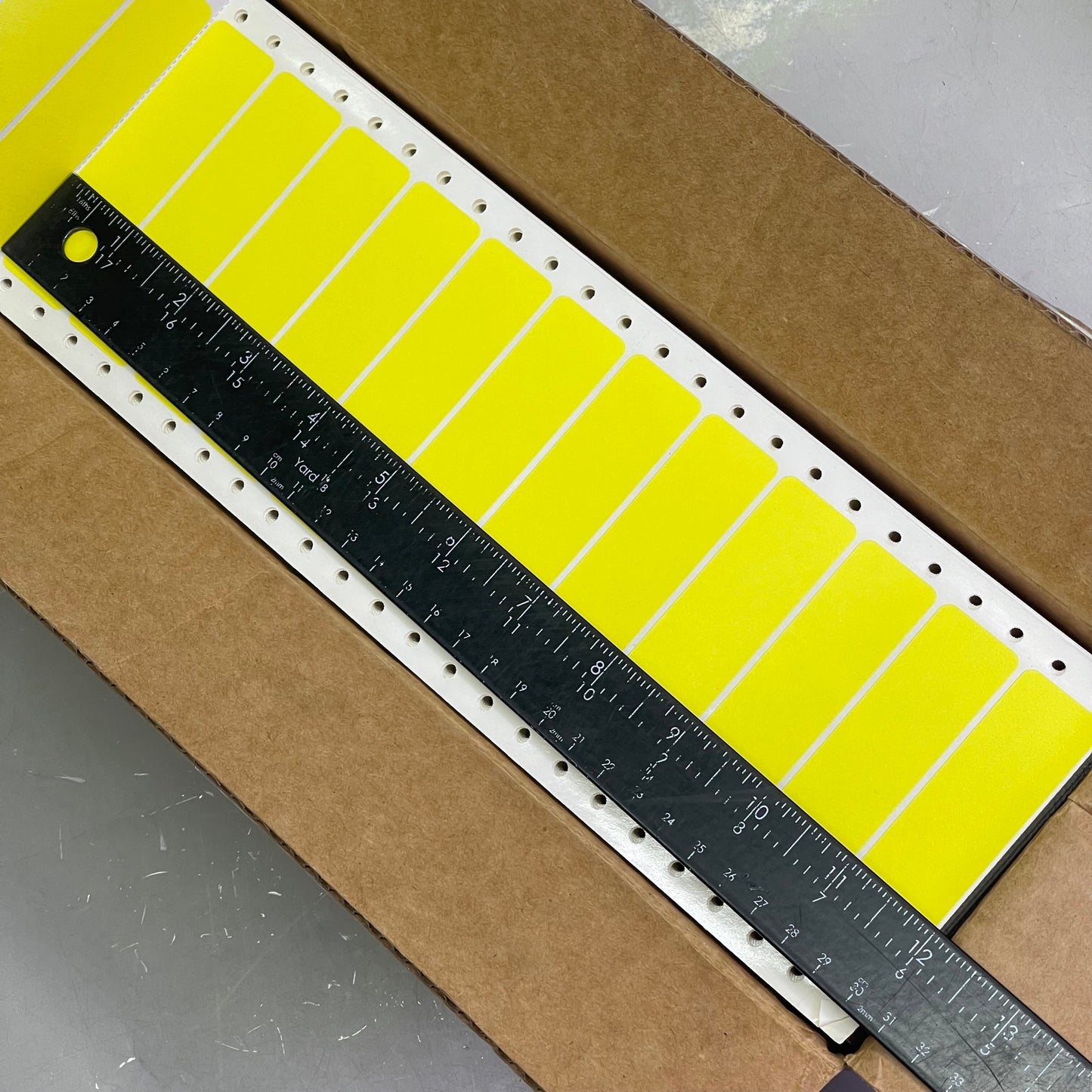 COMPULABEL (5000 PACK) Pin Fed Address Labels 3-1/2" x 15/16" Yellow DT-35-15-1