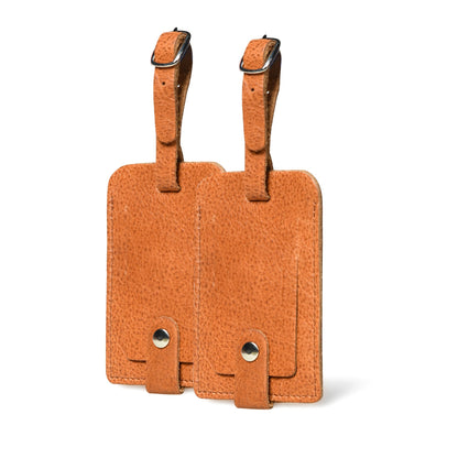 Tan Leather Luggage Tags Set
