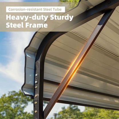 [20X40FT] Alora Extra Large Heavy Duty Four Car Outdoor Metal Carport Canopy For Trucks, Boats And SUVs (SAK29713)