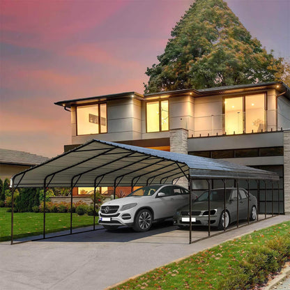 [20X40FT] Alora Extra Large Heavy Duty Four Car Outdoor Metal Carport Canopy For Trucks, Boats And SUVs (SAK29713)