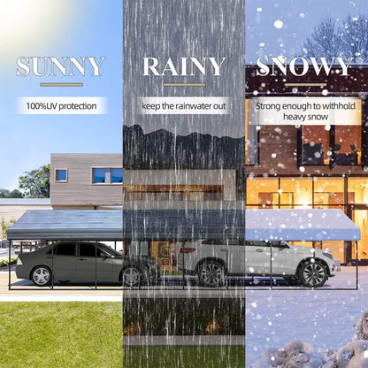 [20X40FT] Alora Extra Large Heavy Duty Four Car Outdoor Metal Carport Canopy For Trucks, Boats And SUVs (SAK29713)