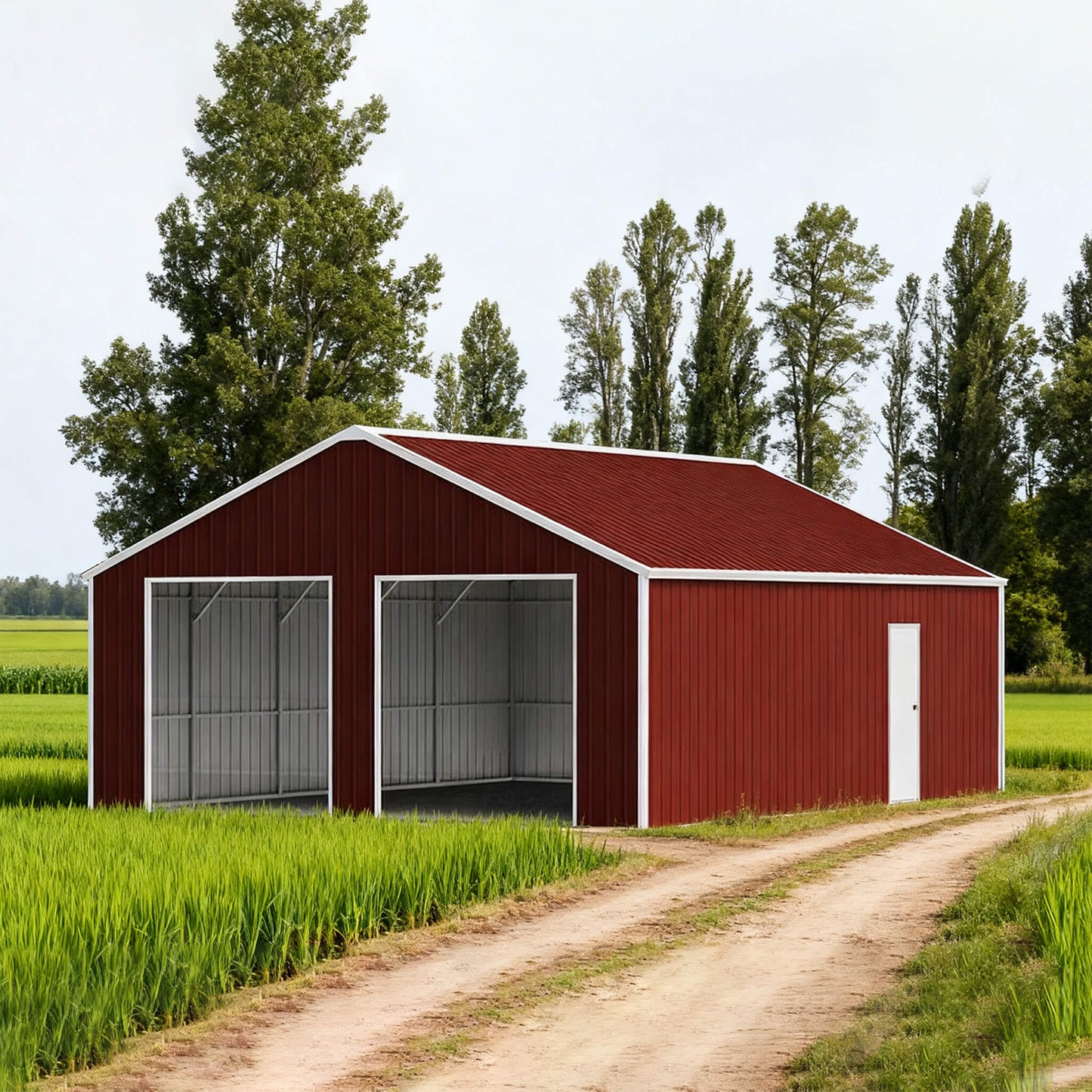 [25X33FT] Heavy-Duty Dual-Door Galvanized Steel Storage Shed (SAK72345)
