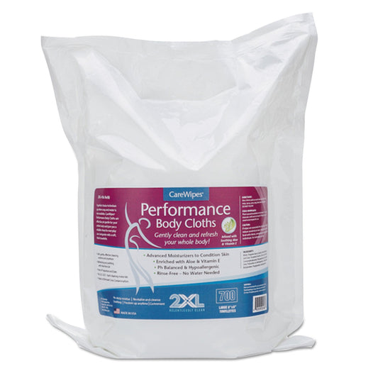 2XL Performance Body Cloths, 6 x 8, Fresh Scent, White, 700/Pack, 4 Packs/Carton