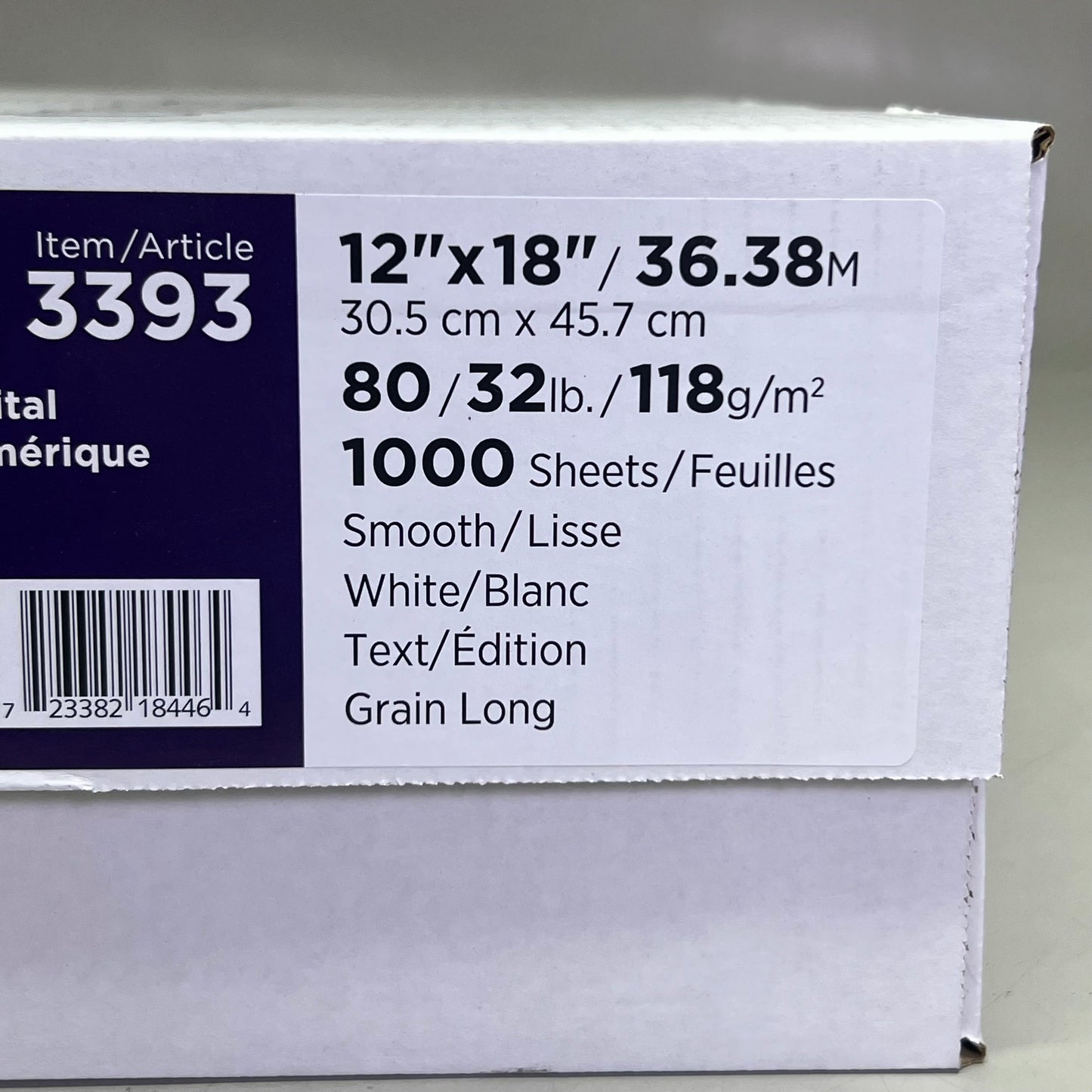 COUGAR (1000 Sheets) Digital Laser Paper Sz 12" x 18", White 3393