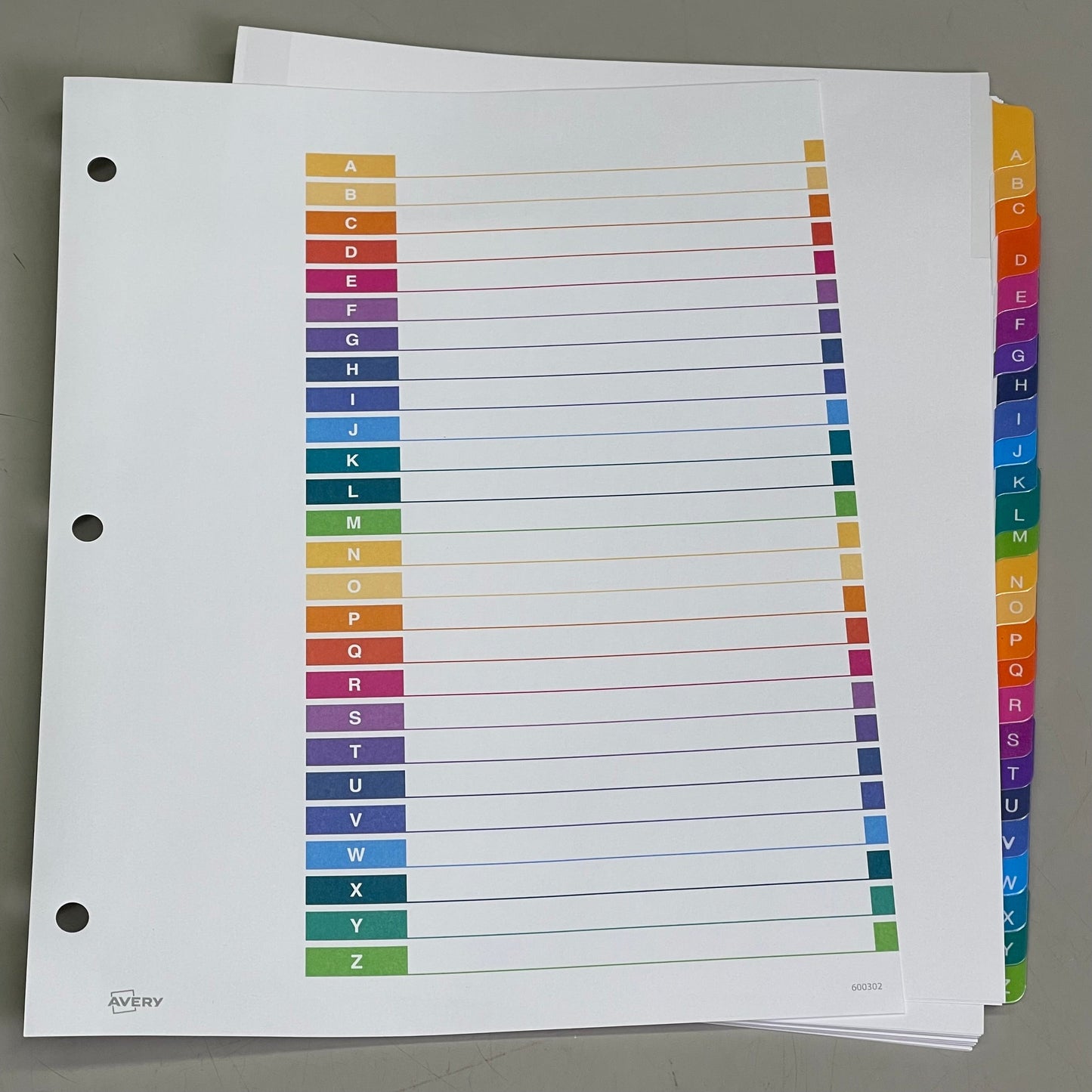 AVERY (12-PACK) A-Z Tab Dividers Customizable TOC Ready Index Multicolor 11125