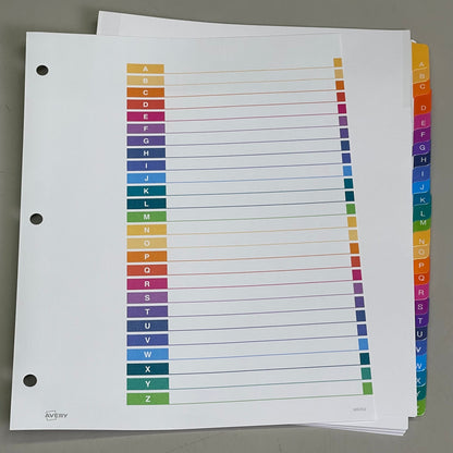 AVERY (12-PACK) A-Z Tab Dividers Customizable TOC Ready Index Multicolor 11125