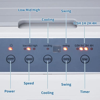 3 in 1 Portable Evaporative Cooler,Indoor,Outdoor,2647CFM Personal Air Cooler with remote control ,10.57 Gal Large Water Tank & Scroll Casters, 4 Ice Packs,White and gray