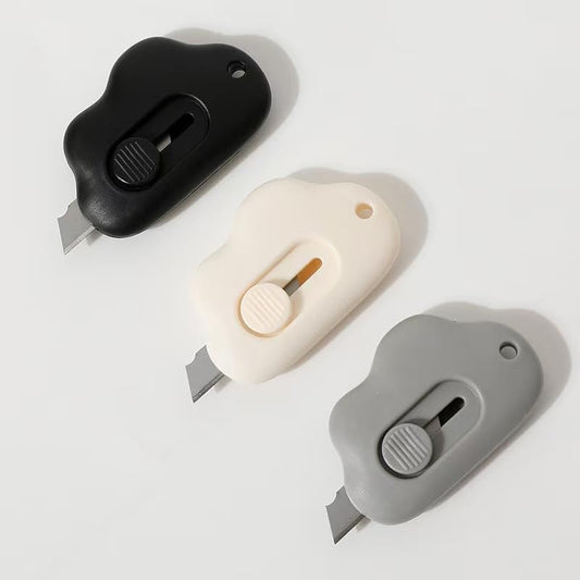 3 - Pack Cloud - Shaped Box Cutters, Retractable Letter Opener for Keychain, Pocket & Envelope, Adorable Tiny Paper Cutter for Girls & Boys (Bule+Pink+Orenge)