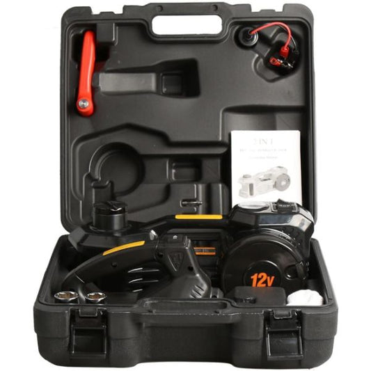 3-Ton 12V Electric Hydraulic Jack Kit with Impact Wrench & Inflator