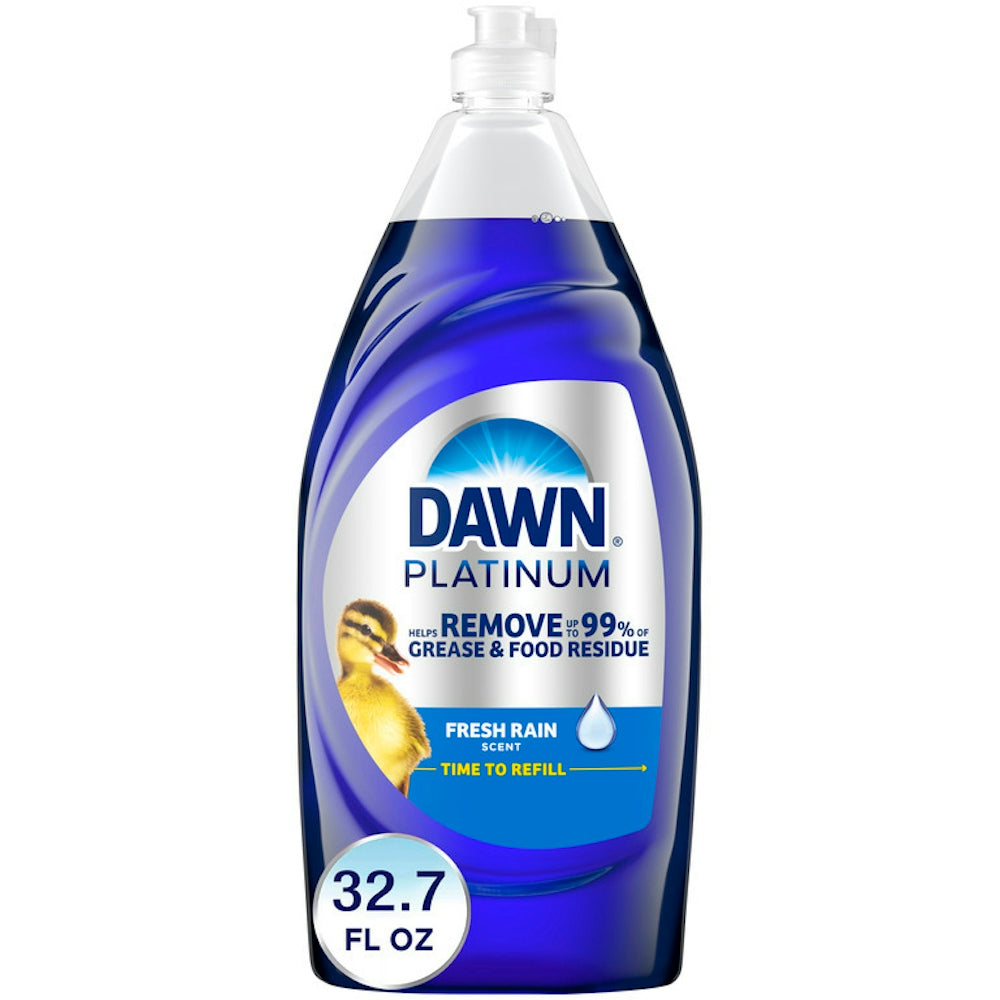 Dawn Platinum Dishwashing Liquid Dish Soap, Refreshing Rain Scent, 32.7 Fl Oz