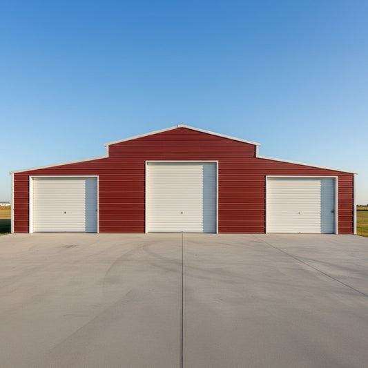 [30X42FT] Heavy-Duty All-Weather 3-Garage Galvanized Steel Storage Shed (SAK18765)