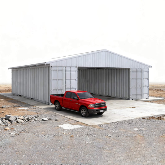 [36X40FT] Heavy-Duty Weather-Resistant Galvanized Steel Container Roof Kit [No Containers] (SAK37491)