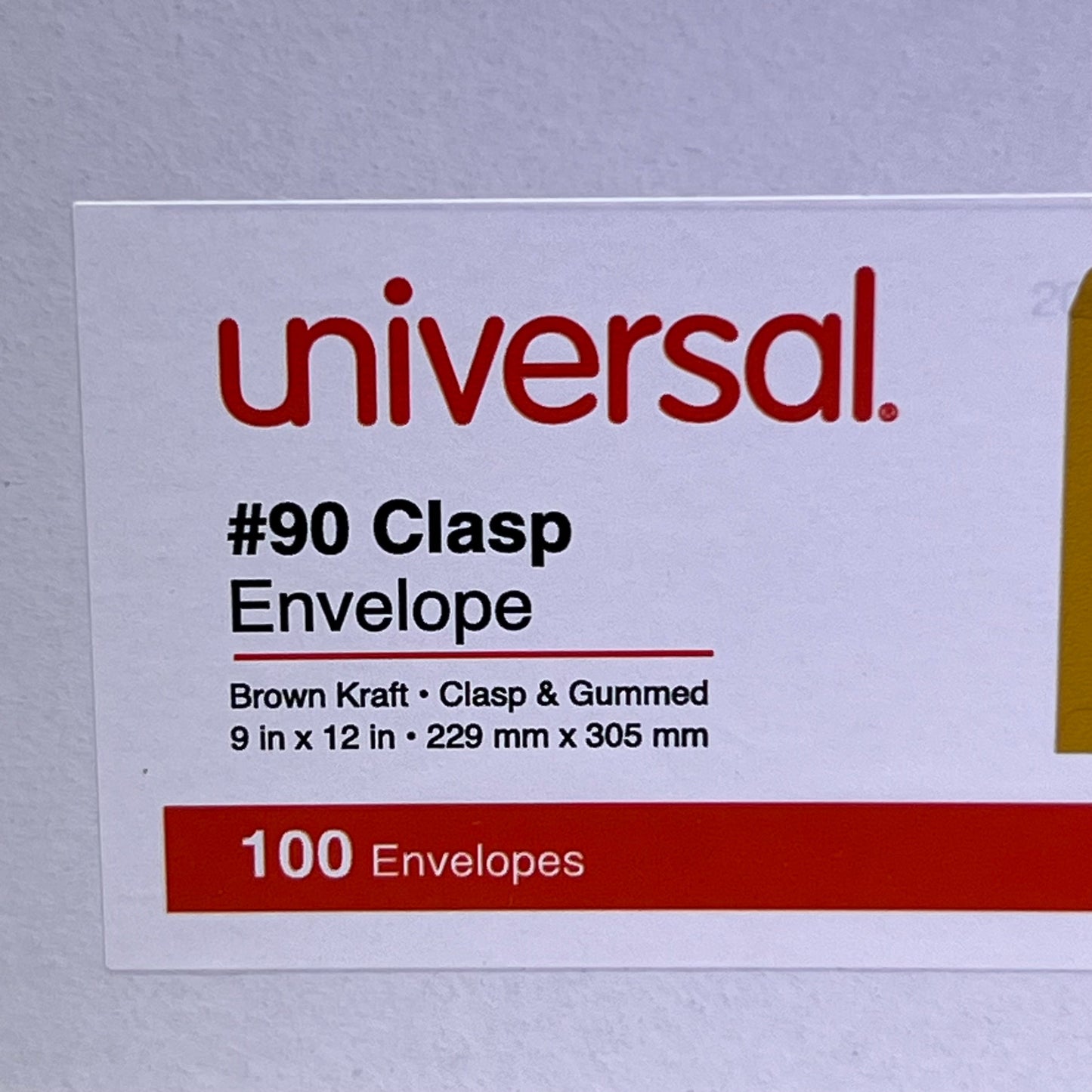 UNIVERSAL (200 ENVELOPES) Clasp Envelope Kraft #90 Yellow, UNV35264