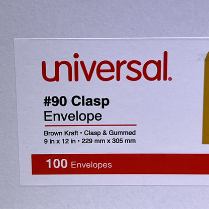 UNIVERSAL (200 ENVELOPES) Clasp Envelope Kraft #90 Yellow, UNV35264
