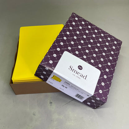 SMEAD (50 PACK) End-Tab Folders w/ Fasteners Straight Cut Letter Sz Yellow 25940