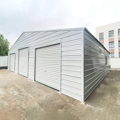 [39X39FT] Extra-Large Heavy-Duty Galvanized Steel Barn Building Shed With 3 Rolling Door Garages (SAK10234)