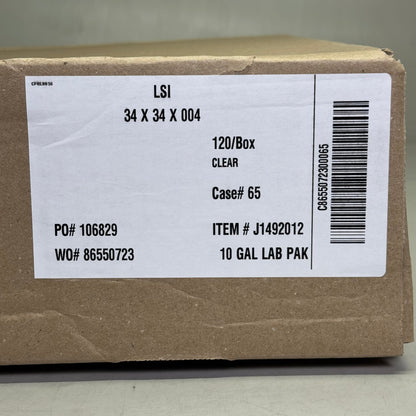 BERRY PLASTIC (120 Bags) Plastic Bags Sz 34 x 34 x 004, Clear J1492012