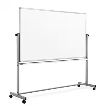 LUXOR Double Sided Mobile Porcelain Whiteboard Sz 72” x 40” White DEMW002 (Distressed Box)