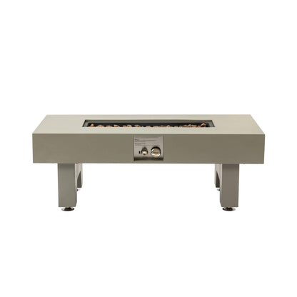 Alora 42" 50K BTU Iron Liquid Propane Fire Pit Table With Glass Stones (SAK63845)