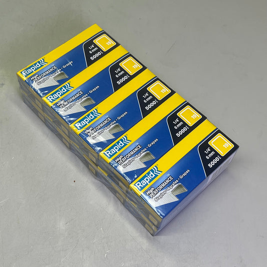 ZA@ RAPID (10 PACK, 5000 EACH) High Performance Staples 1/4" 6mm Silver 23391100 A