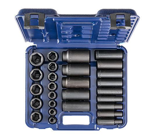 Wright Tool 6 Point Standard & Deep Impact Socket Set 1/2" Drive Metric 46667-MC