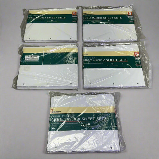 LAB INDUSTRIES (500 Sheets) Index Sheet Set Loose Leaf Binder 11" x 8.5" White 7530009594441