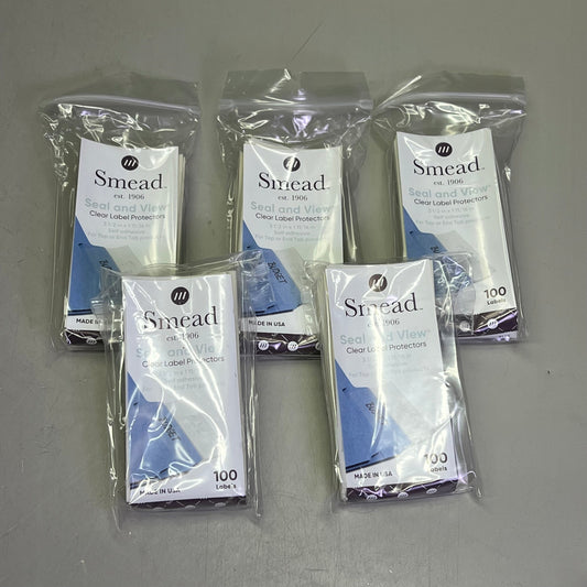 SMEAD (500 PACK) Seal & View Label Protectors 3-1/2" x 1-11/16" Clear  67600