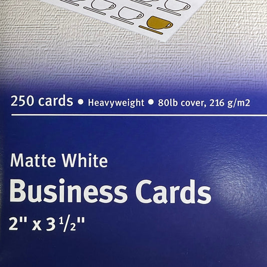 AVERY (5-PACK) 250 Business Cards Matte White Sure Feed Printable 2"x3-1/2" 5371