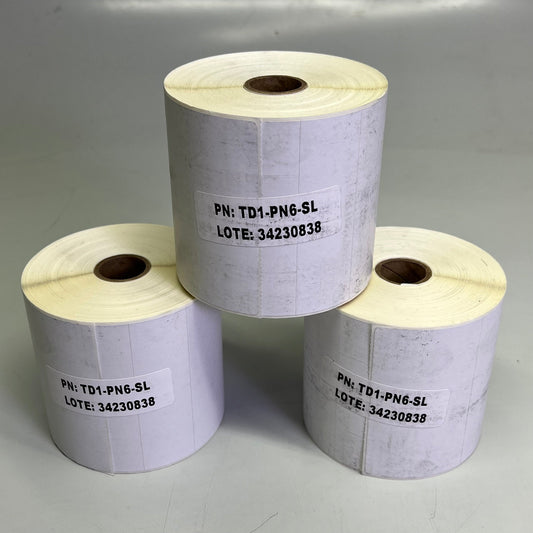PDC (4 PACK, 500 PER ROLL) Direct Thermal Paper Label Cerner 1" Core TD1-PN6-SL