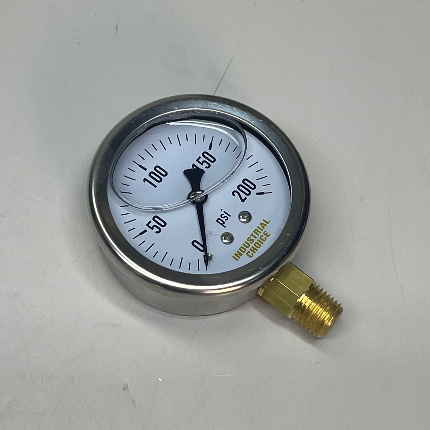 INDUSTRIAL CHOICE Stainless Steel Pressure Gauge 0-200 PSI 2.5" LS-200-2.5-SS-4